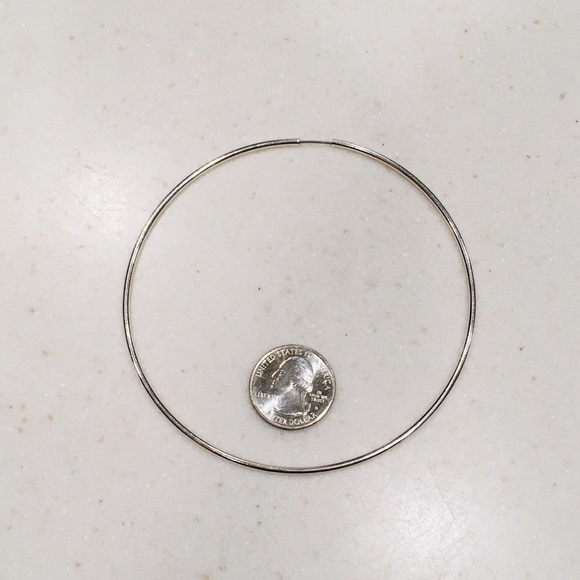 4” Sliver tone Earring Hoops - Picture 2 of 2